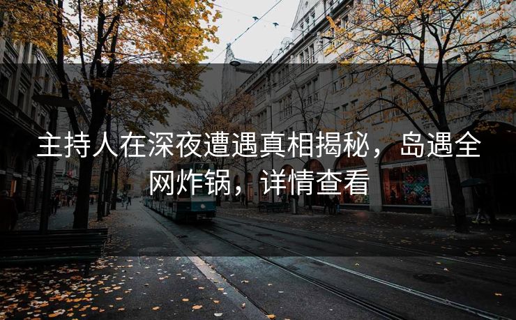 主持人在深夜遭遇真相揭秘，岛遇全网炸锅，详情查看